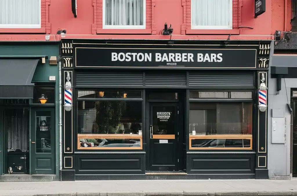 Boston Barber Bars 1 Bailligh Barbers Boston: Grianghraf de Bhaile na gCosa Crua