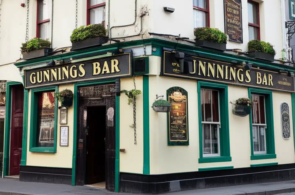 Gunnings Bar: Tionól Sóisialta i mBaile Átha Cliath