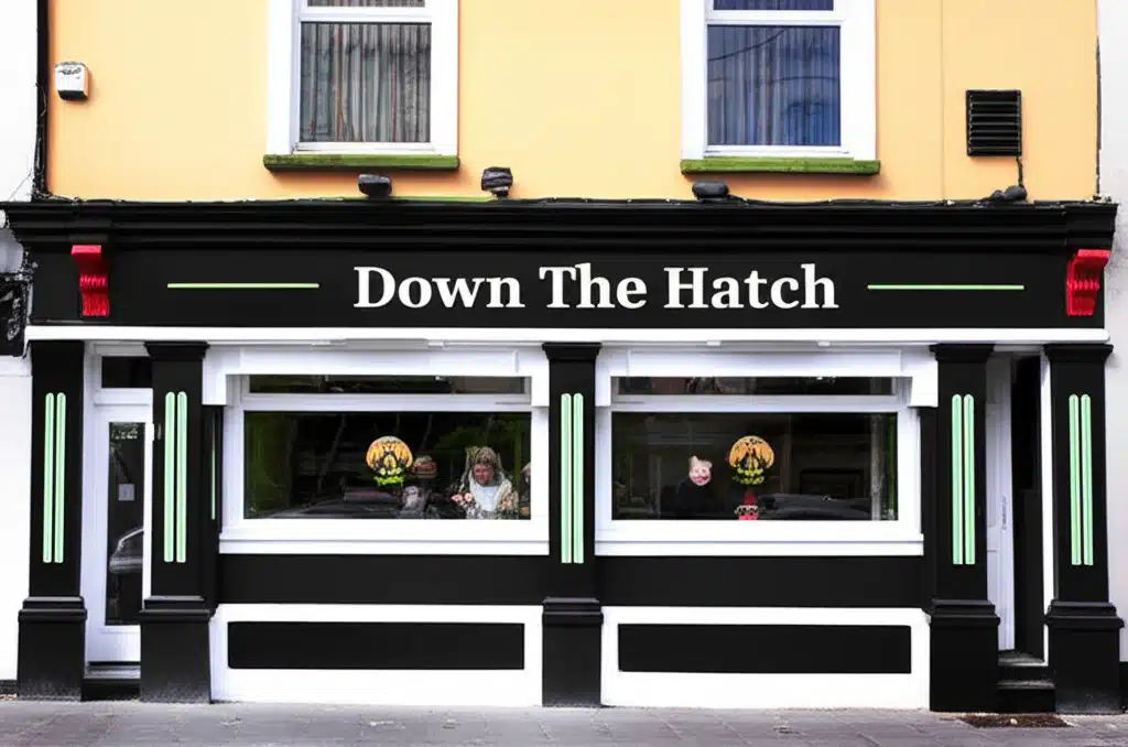 Siar an Bóthar: Grianghraf de Down The Hatch i gCeartlár na Cathrach