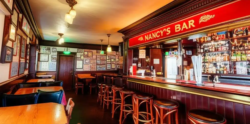 Nancy's Bar 1 Taispeántas de Nancys Bar: Baineann Tionscal agus Craic