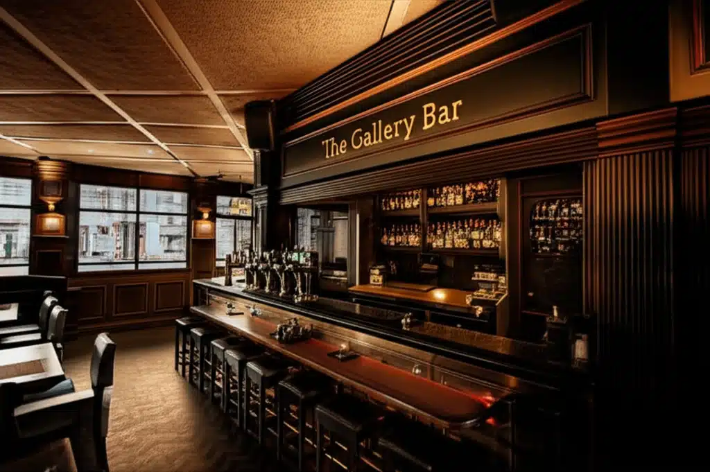 The Gallery Bar 1 The Gallery Bar: Tionscail Gairid de Phictiúir agus Deochanna
